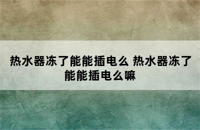 热水器冻了能能插电么 热水器冻了能能插电么嘛